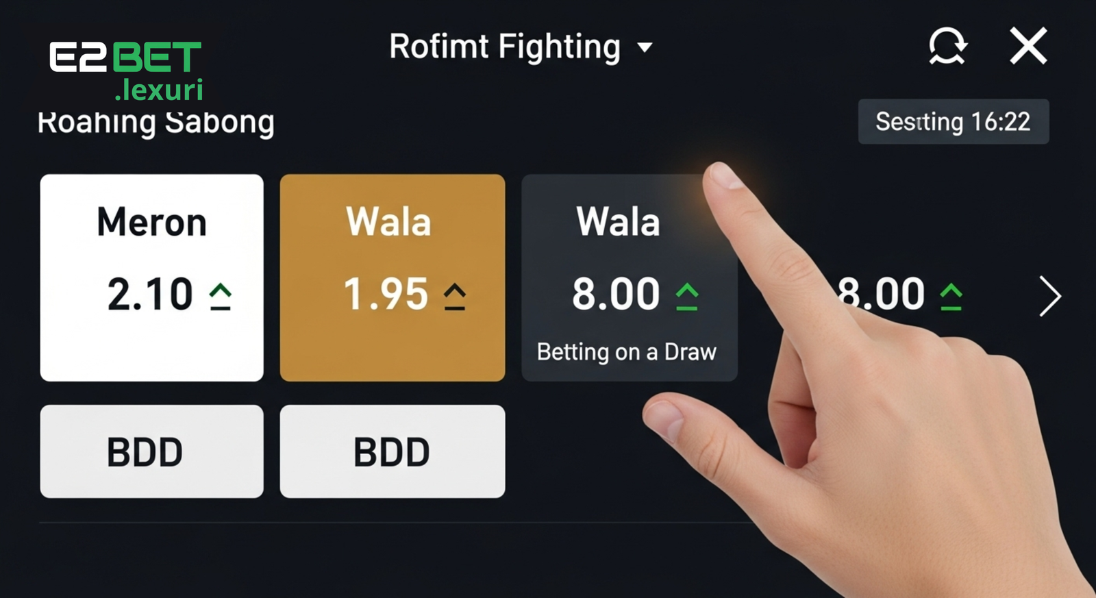 Các loại kèo cược đá gà Meron, Wala, BDD tại E2BET.com